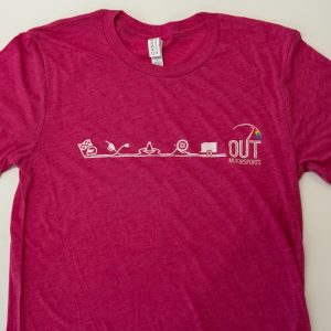 Out Motorsports t-shirt in Berry pink